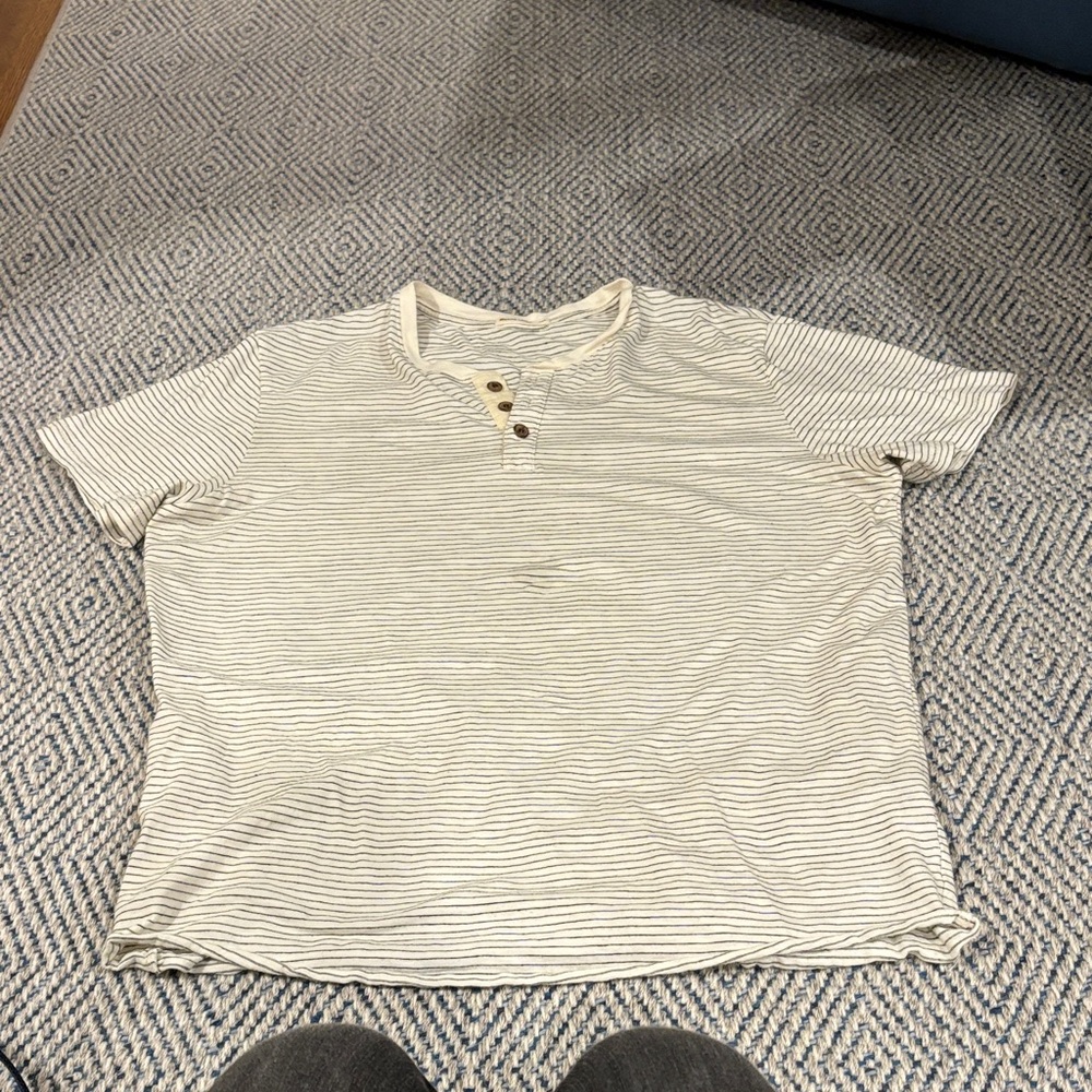 Marine layer Striped Short Sleeve Henley Shirt
